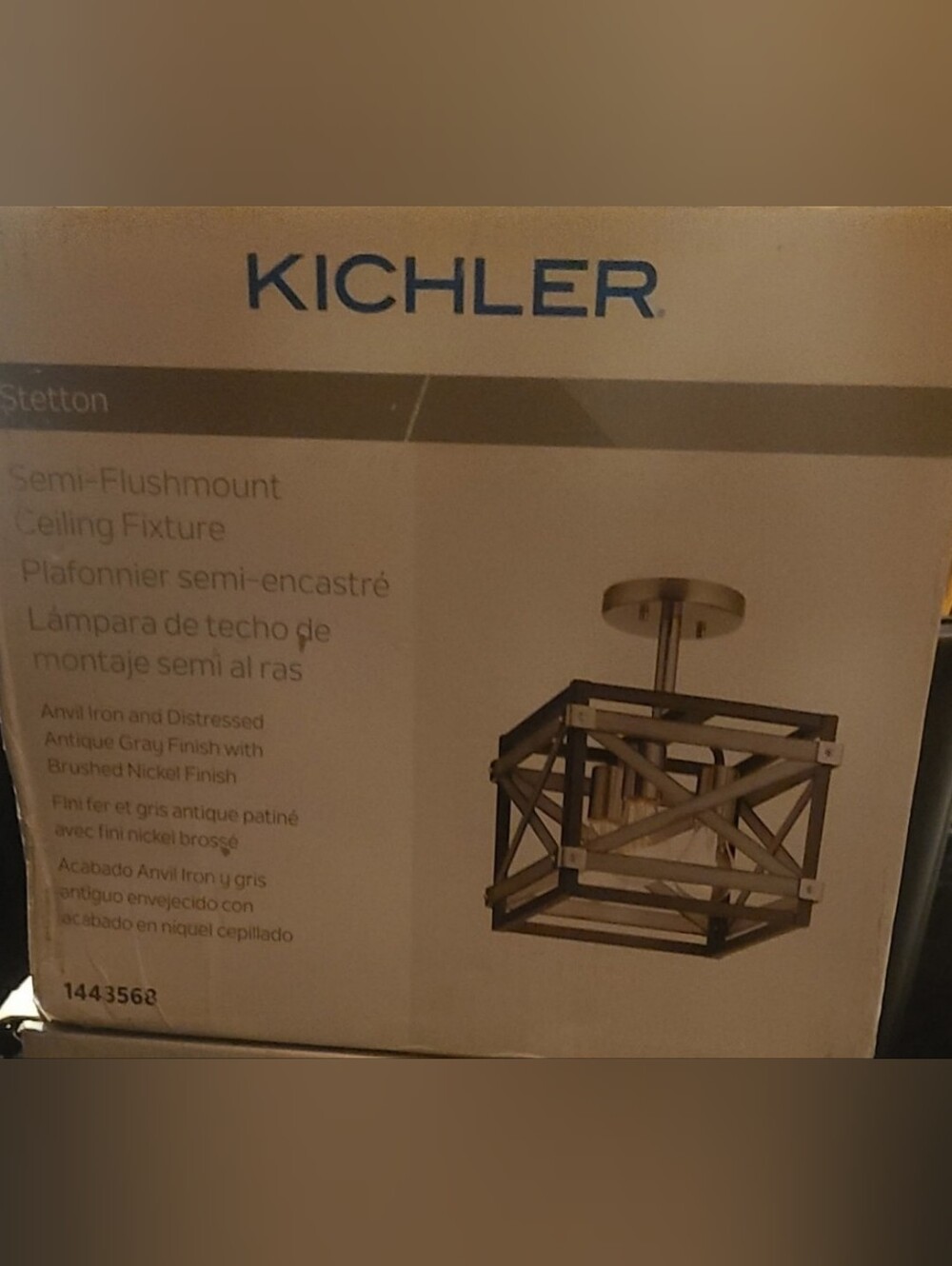 Kichler Stetton 3-Light Semi-Flush Mount Ceiling Fixture